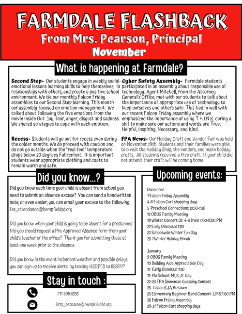 Farmdale November newsletter